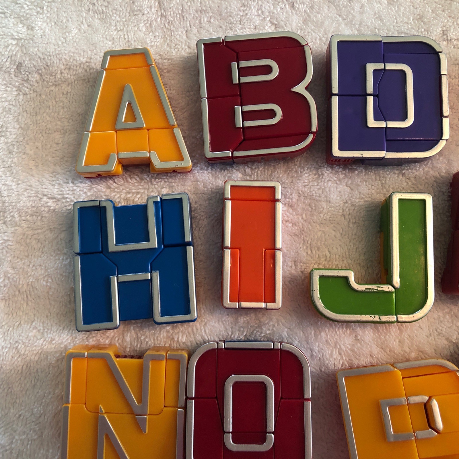 Alphabet Educational Alpha Bots Transforming Letters Lot of 25 Vintage Robots