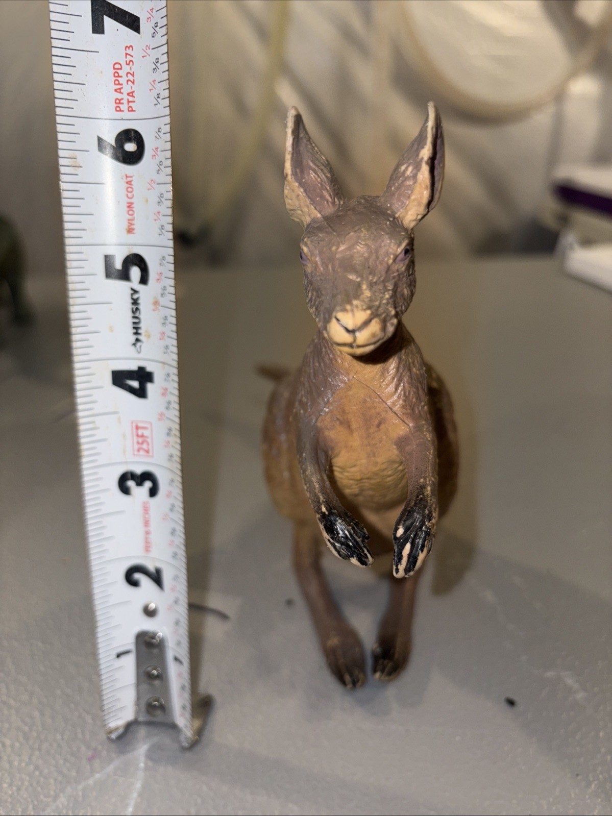 Kangaroo Toy Figurine AAA Hard Plastic Marsupial Joey Australia Wild Animal 6 in