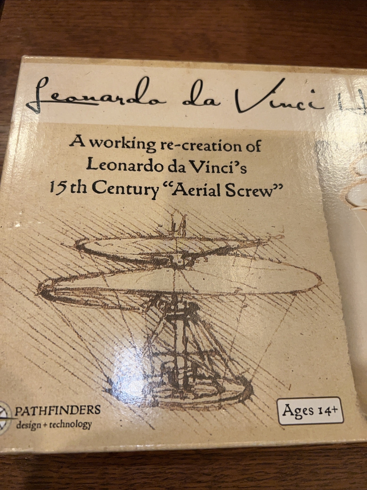 Leonardo da Vinci Helicopter, Model Kit Arial Screw Kit to Build by Pathfinders
