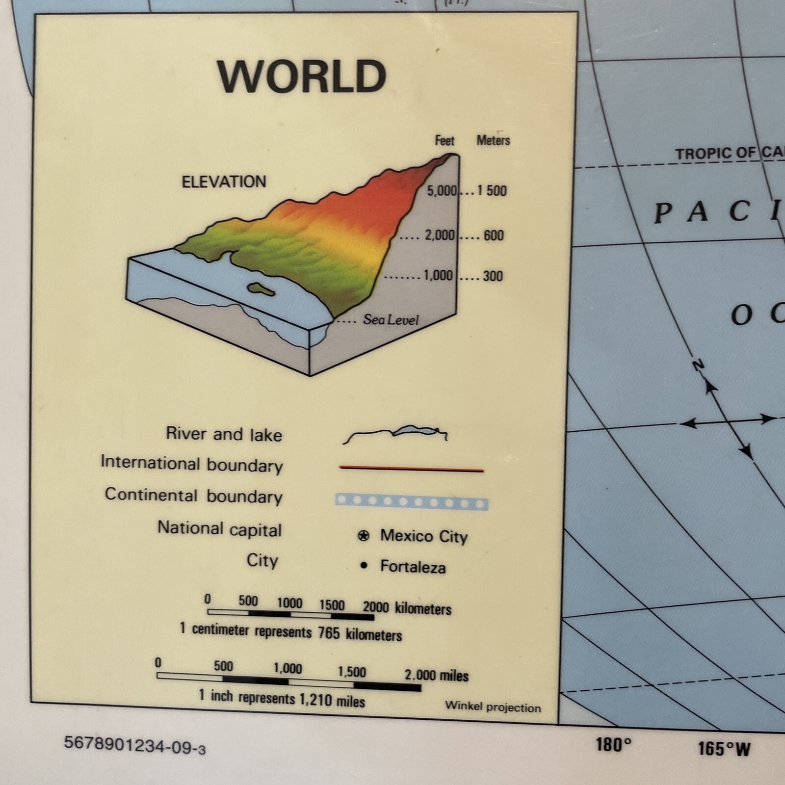 1989/95 Nystrom Maps Laminated 2 Sided United States / World Maps 22″ X 17″