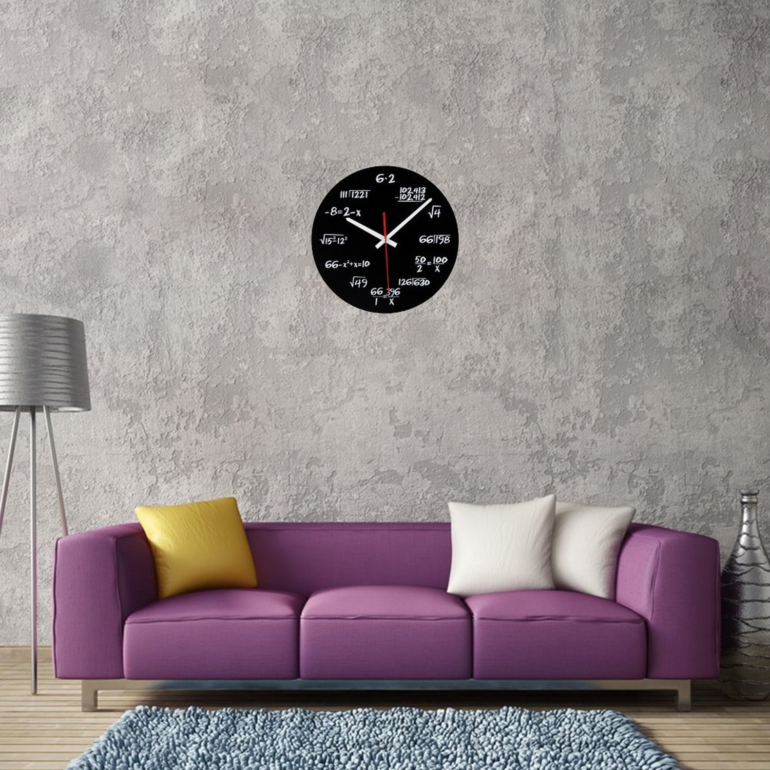 Timelike Math Clock, Unique Wall Clock Modern Design Novelty Maths Equation C…