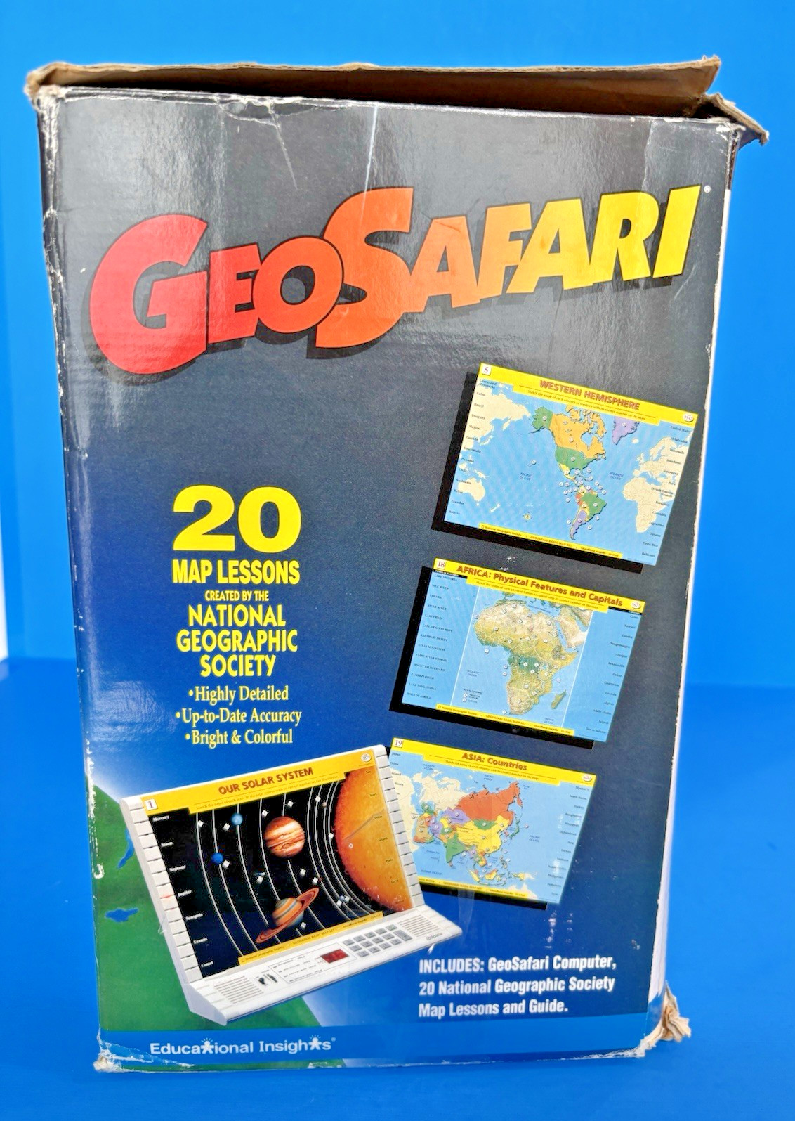 Vintage GeoSafari EI-8800 Electronic Learning Game Includes 20 Basic Cards+Extra