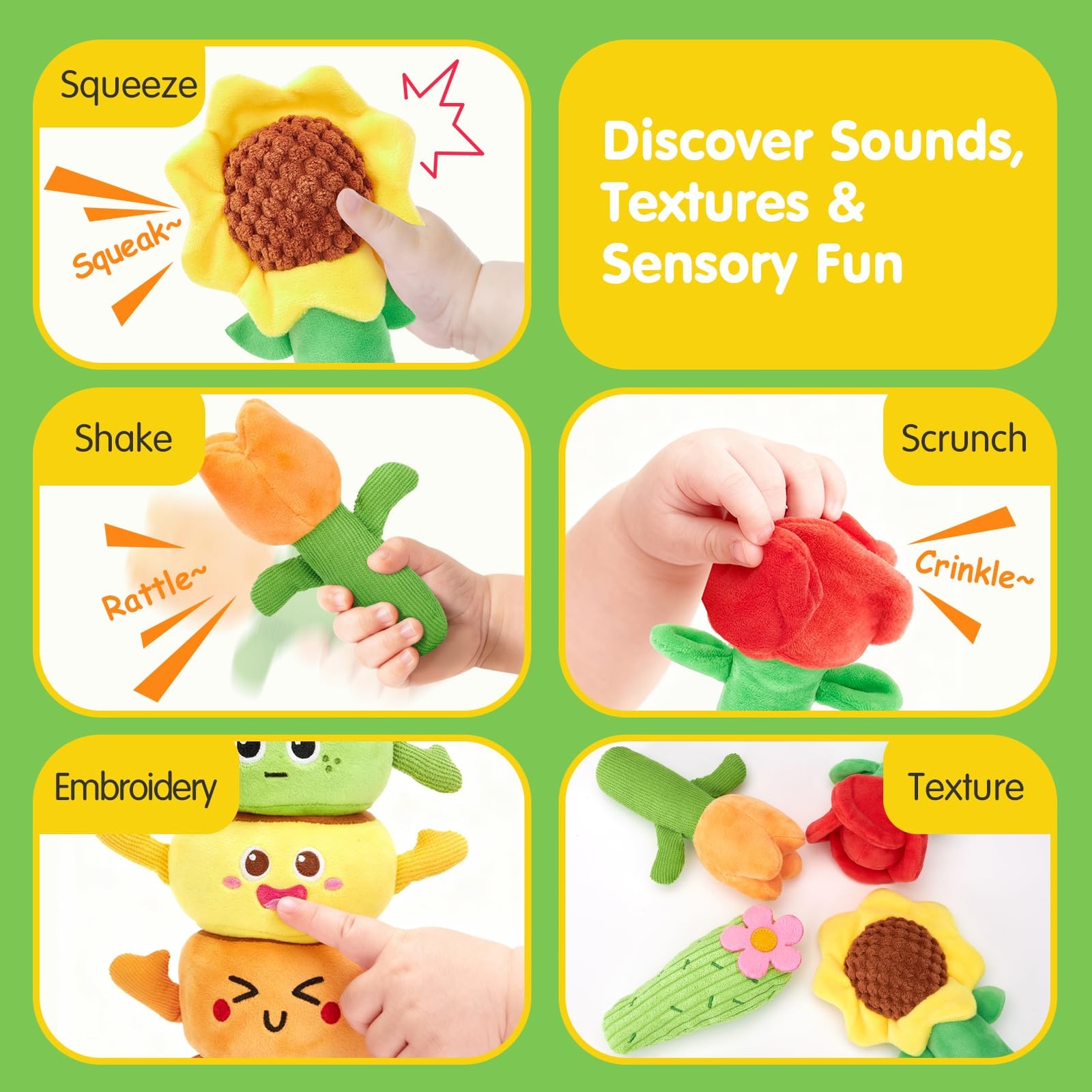 hahaland Montessori Toys for 1 Year Old Boy Girl – 10 in 1 Plant Multicolor