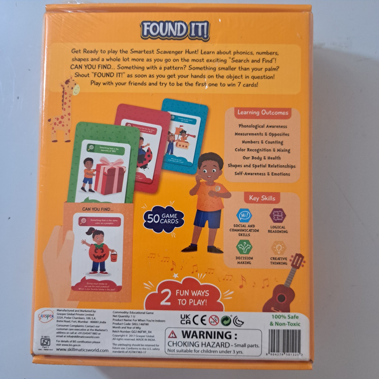 Skillmatics Card Game Found It! Indoor Edition NEW in Package Sealed Educational