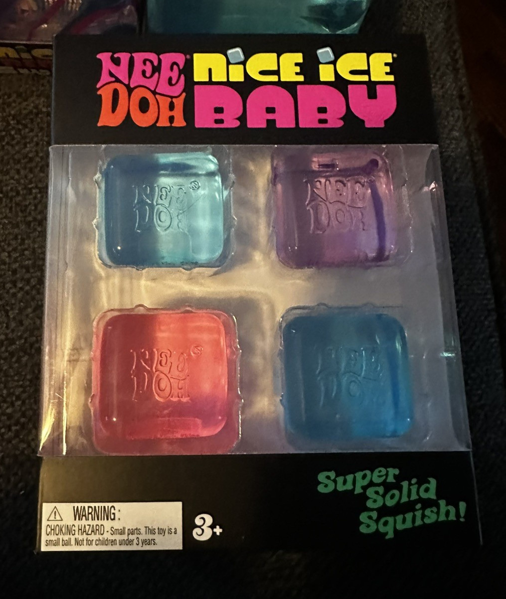 Needoh Nice Ice Baby 4 Pack Mini Cubes Squishy Stress Fidget Toy Authentic
