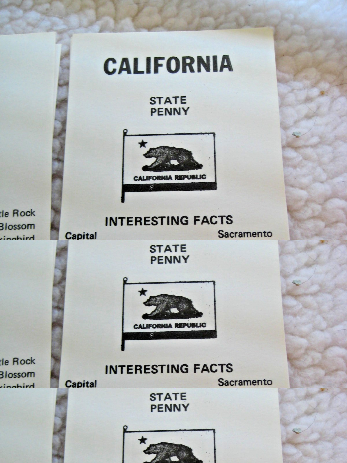 Vintage 50 United States Interesting Fact Cards Paper