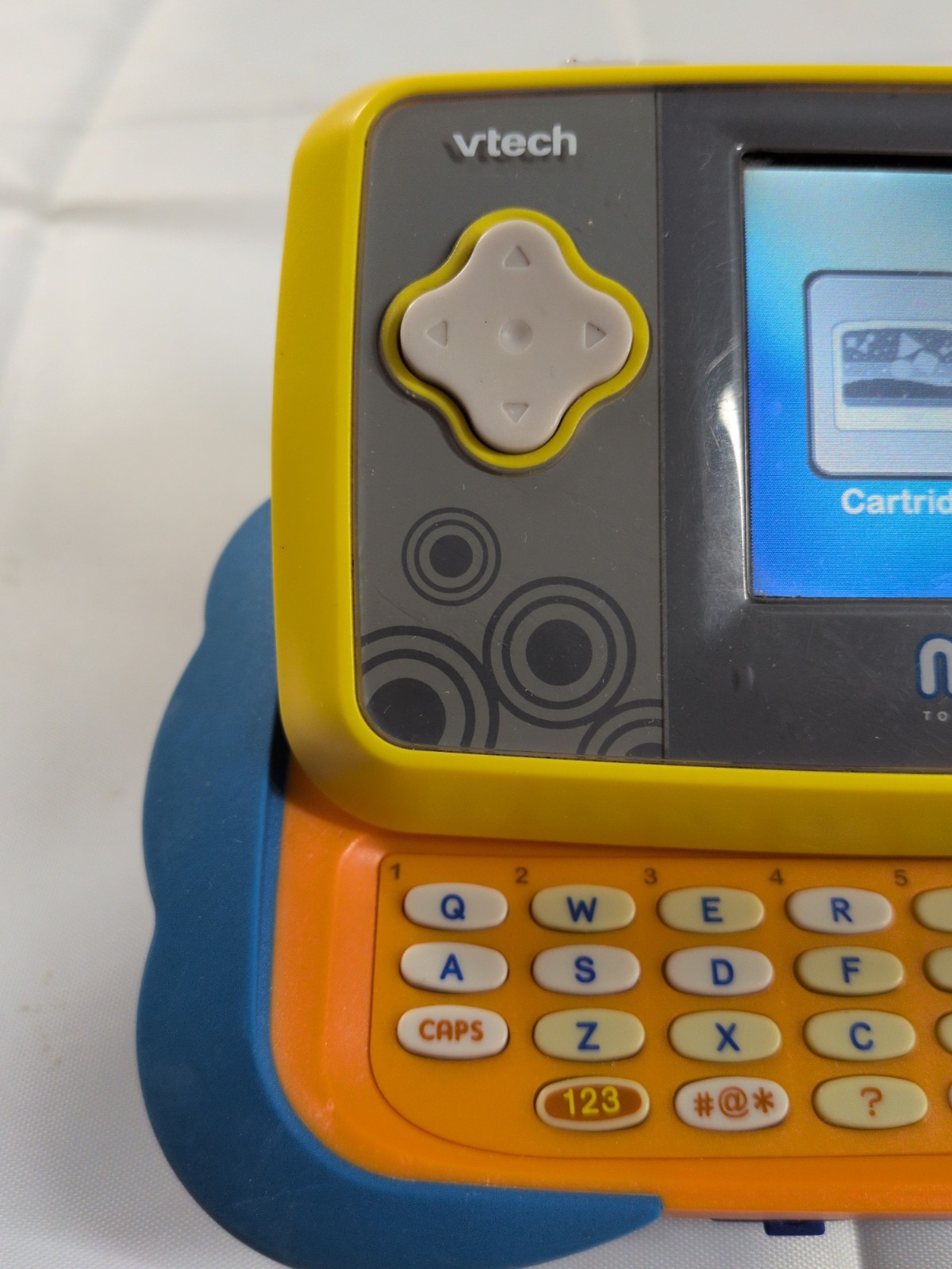 VTech MobiGo Touch Learning System Handheld Console Tested Working Blue Yellow