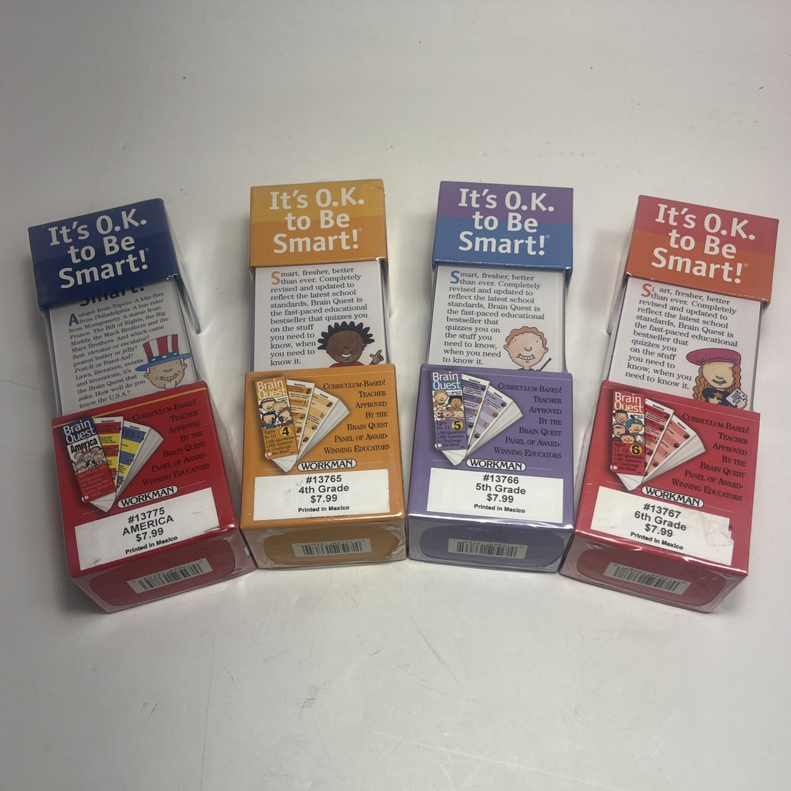 Lot of 4 Brain Quest Question Books Decks 4th 5th 6th Grades & America + Bonus