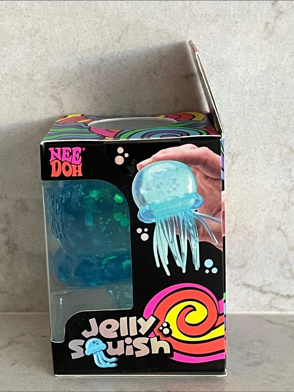 Needoh Jelly Squish Blue Jellyfish Sensory Toy Fidget New Sealed Box Authentic