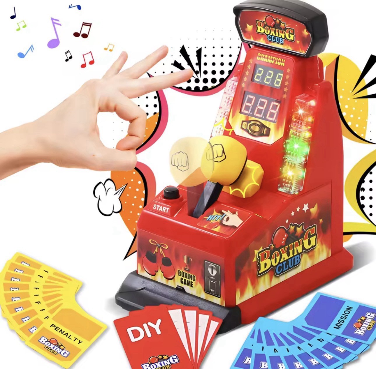 New Mini Boxing Toy Kids Family Game Desktop Integrator Table Finger Force Fun