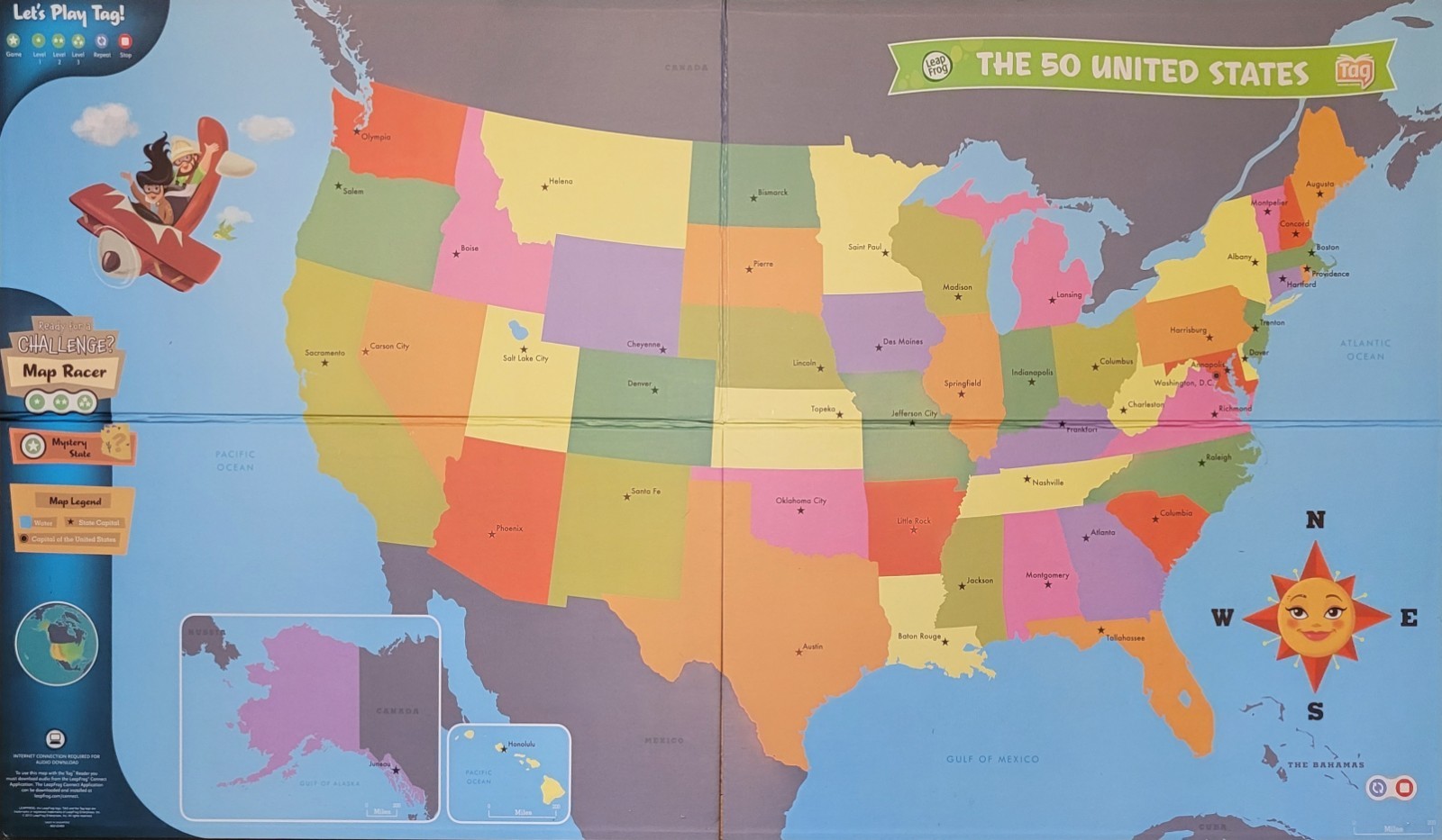 LeapFrog Tag Interactive United States Map Reading System Ages 4-8