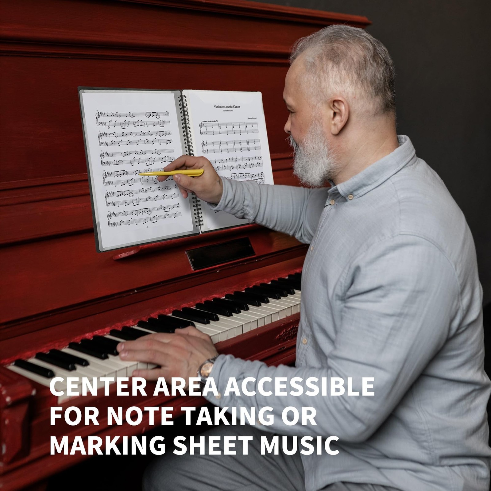 2 Pack Piano Sheet Music Binder 8.5 x 11, 120 Sheet Music Floder with Plastic…