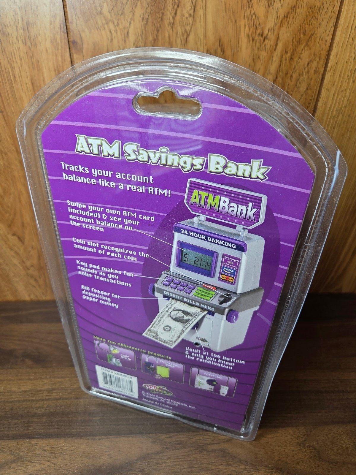 Vintage NEW YOUNIVERSE Money ATM Machine SAVINGS BANK SUMMIT TOYS 2004