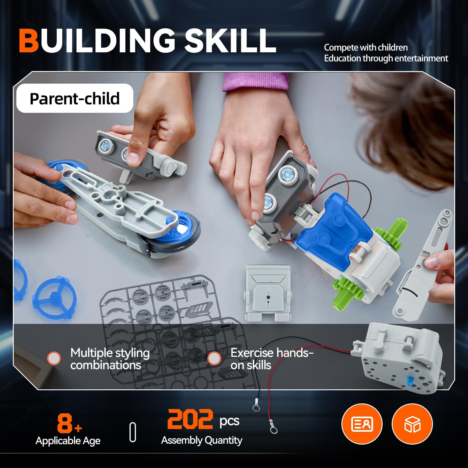 Jiakora 12-in-1 STEM Robot Kit Toys for Kids 8-12 9 x 11 x 3 inches, White