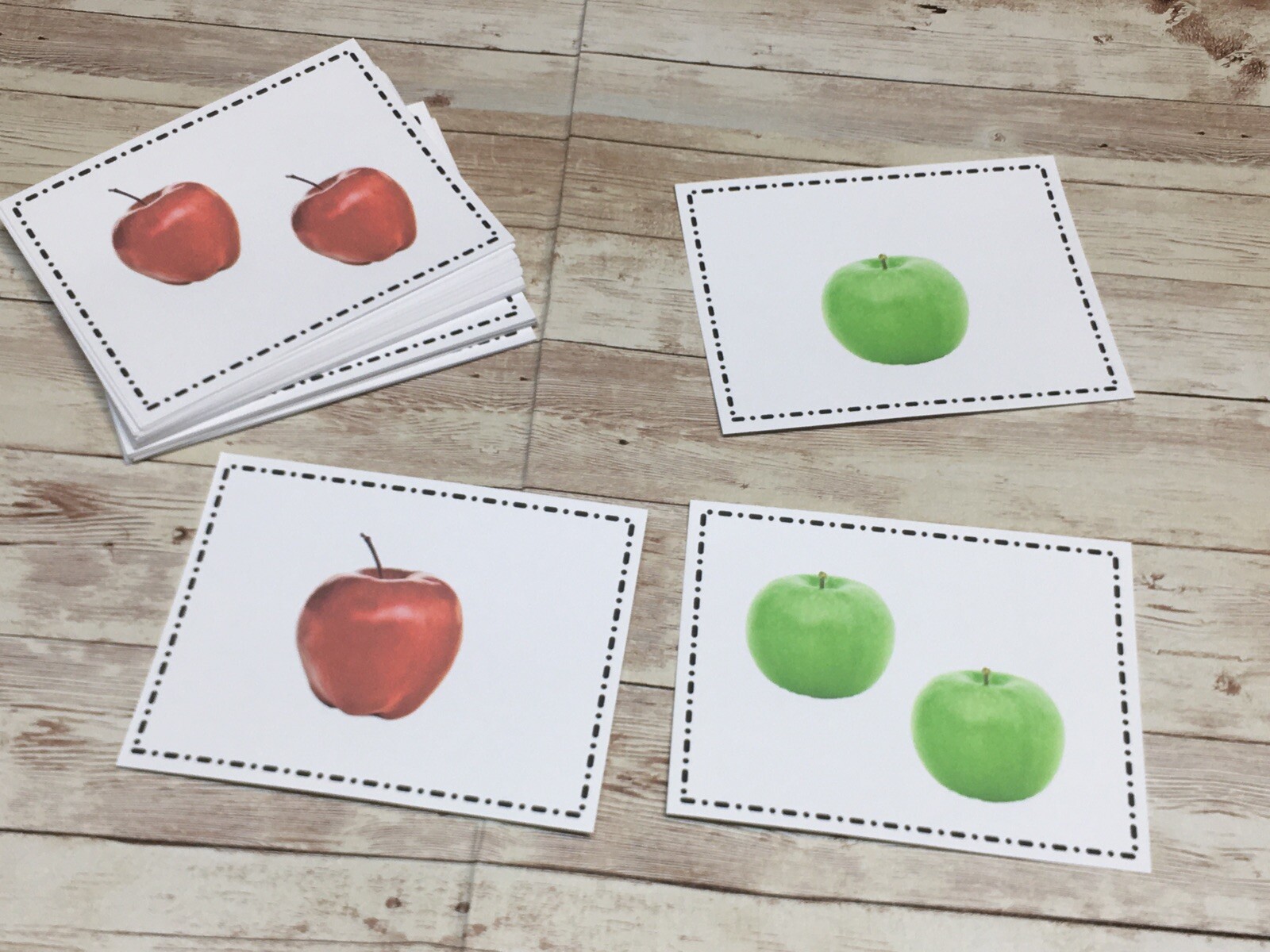 Apple Count 1 – 20 – Cards for Learning Center 52 Matching Cards