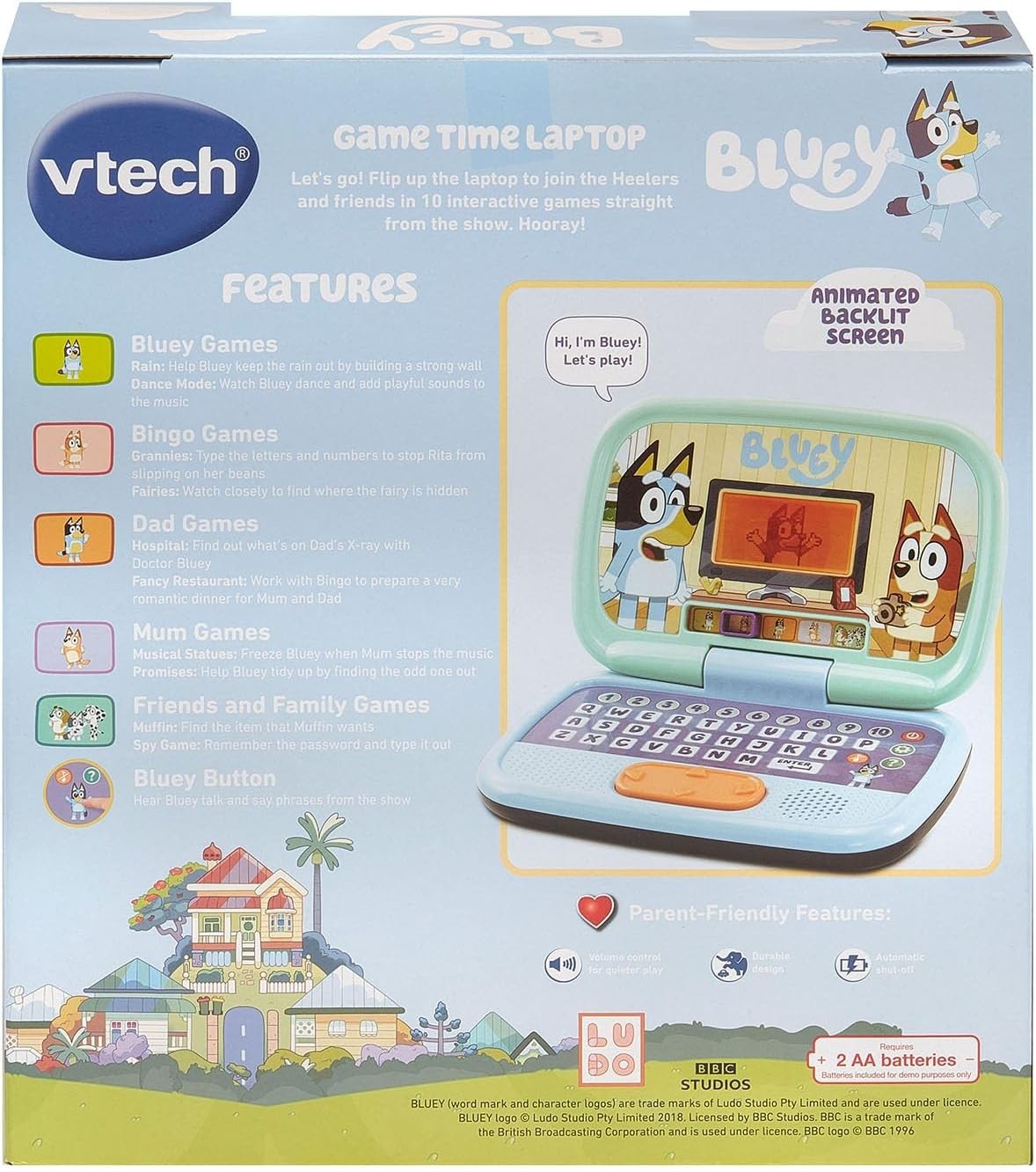Bluey Game Time Laptop Kids Educational Toy Games for Ages 3 plus