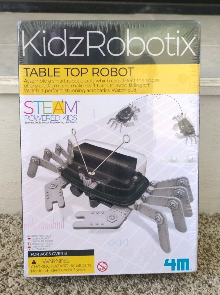 New- Sealed- KidzRobotix Table Top Robot Crab Kit – STEAM Build Toy Ages 8+