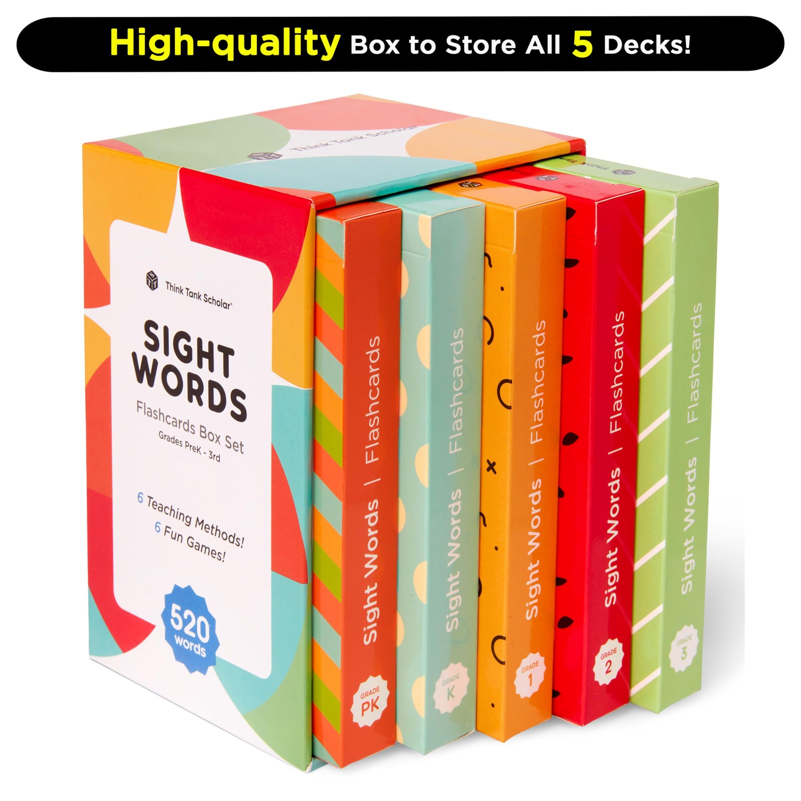 AwardWinning Sight Words Flash Cards – 520 High Frequency Words for Kids Ages…
