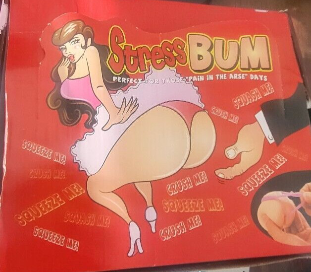 Box of 12 RED/PINK-Butt Stress Ball Thong Bikini 3X4inch