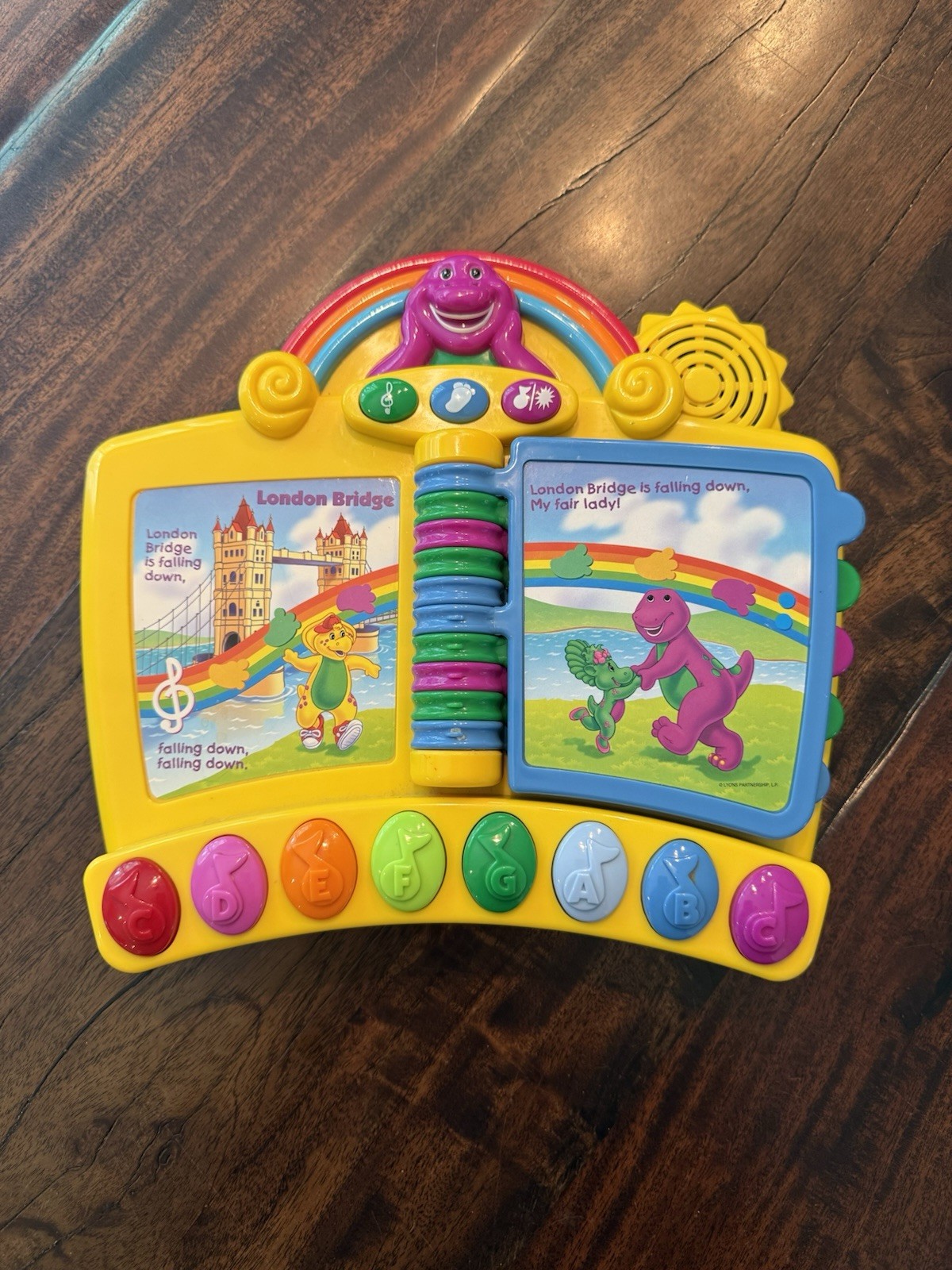 Vintage 2001 Barney Musical Nursery Rhymes Piano Book Electronic Interactive Toy