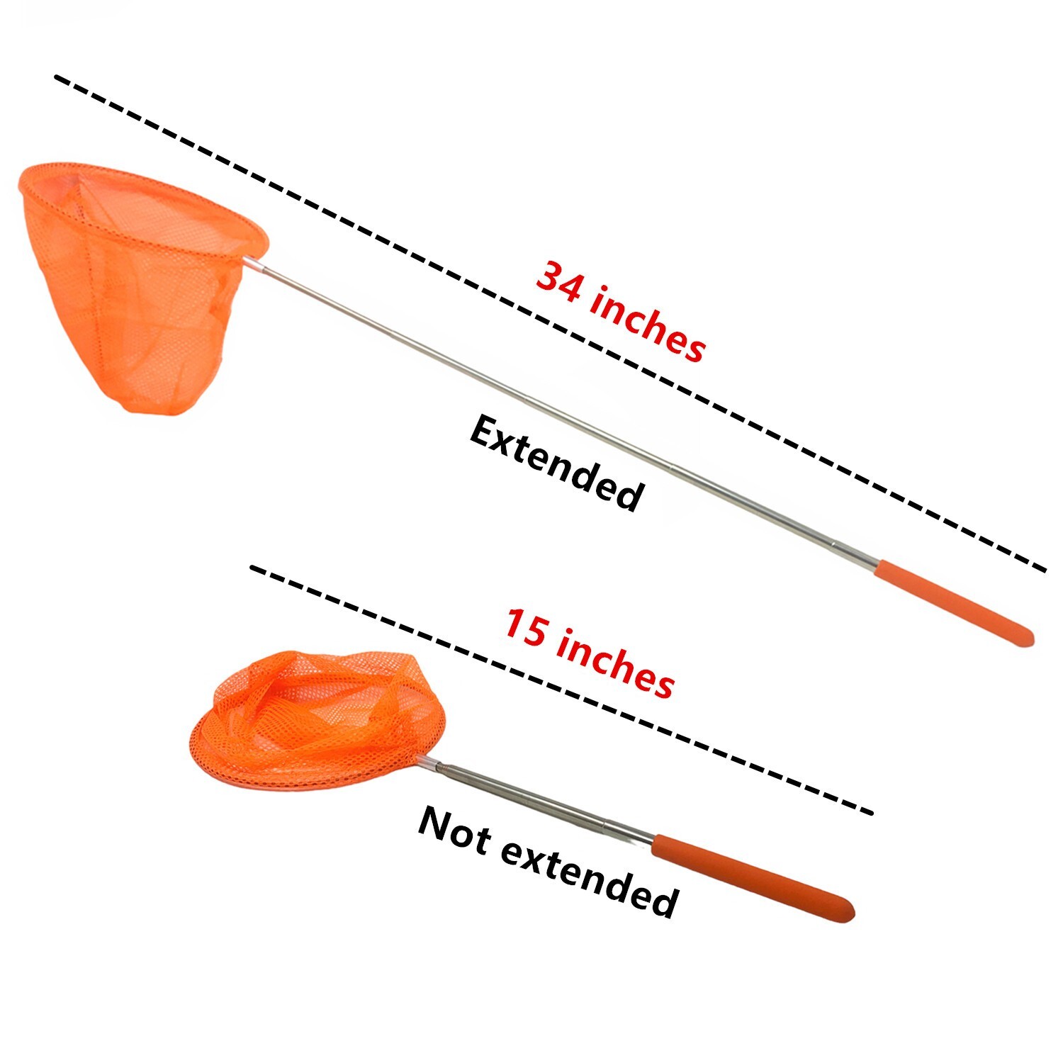 2 Pc Extendable Butterfly Net Catching Bugs Insects Extendable 34in (2 Colors)