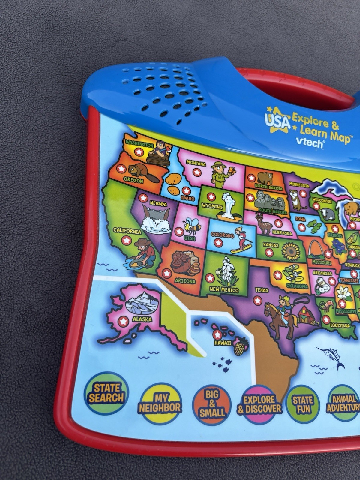 VTech USA Explore & Learn Map TESTED & WORKING! Interactive Touch Talking Toy
