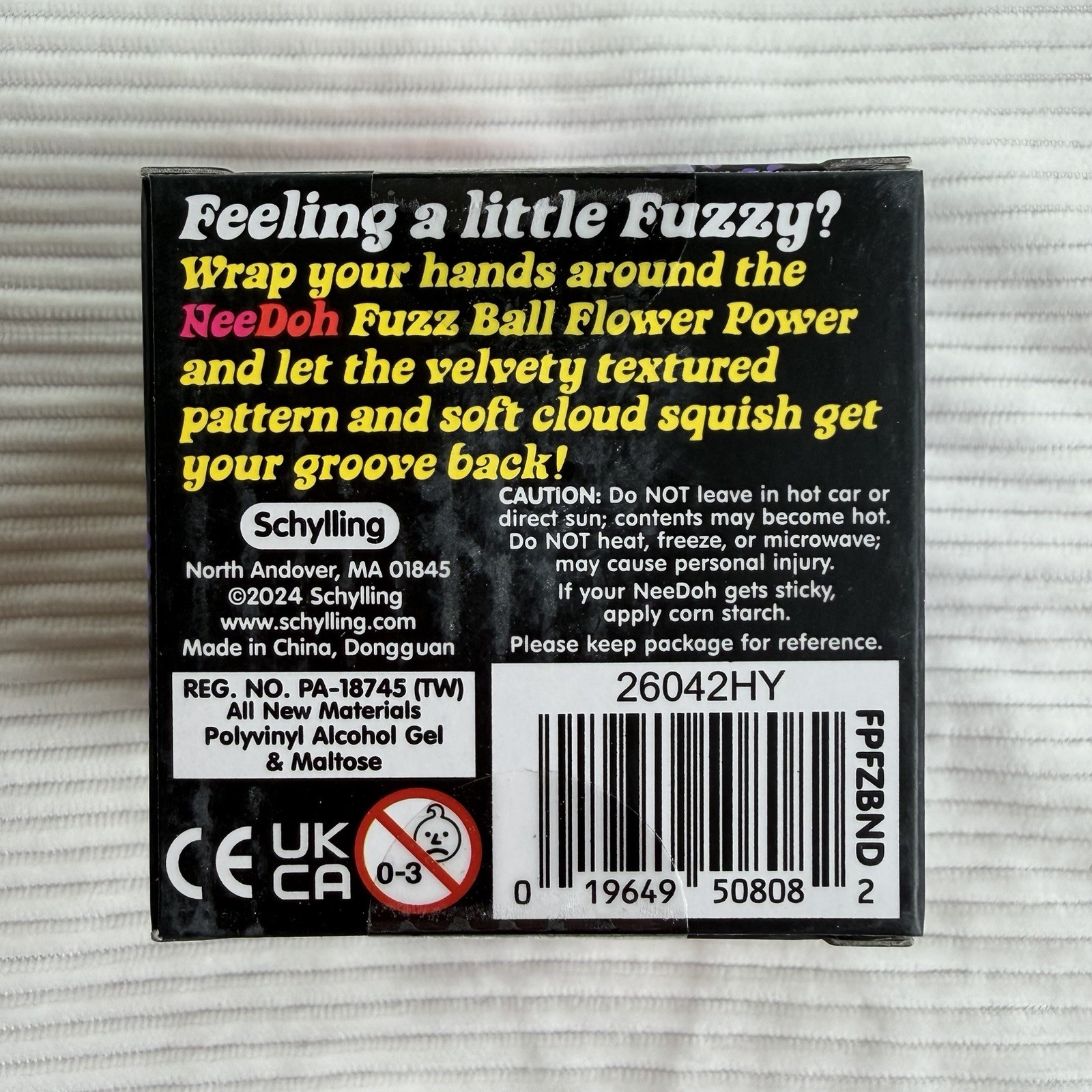 Schylling NeeDoh Fuzz Ball The Velvet Squeeze Flower Power Purple TikTok VIRAL