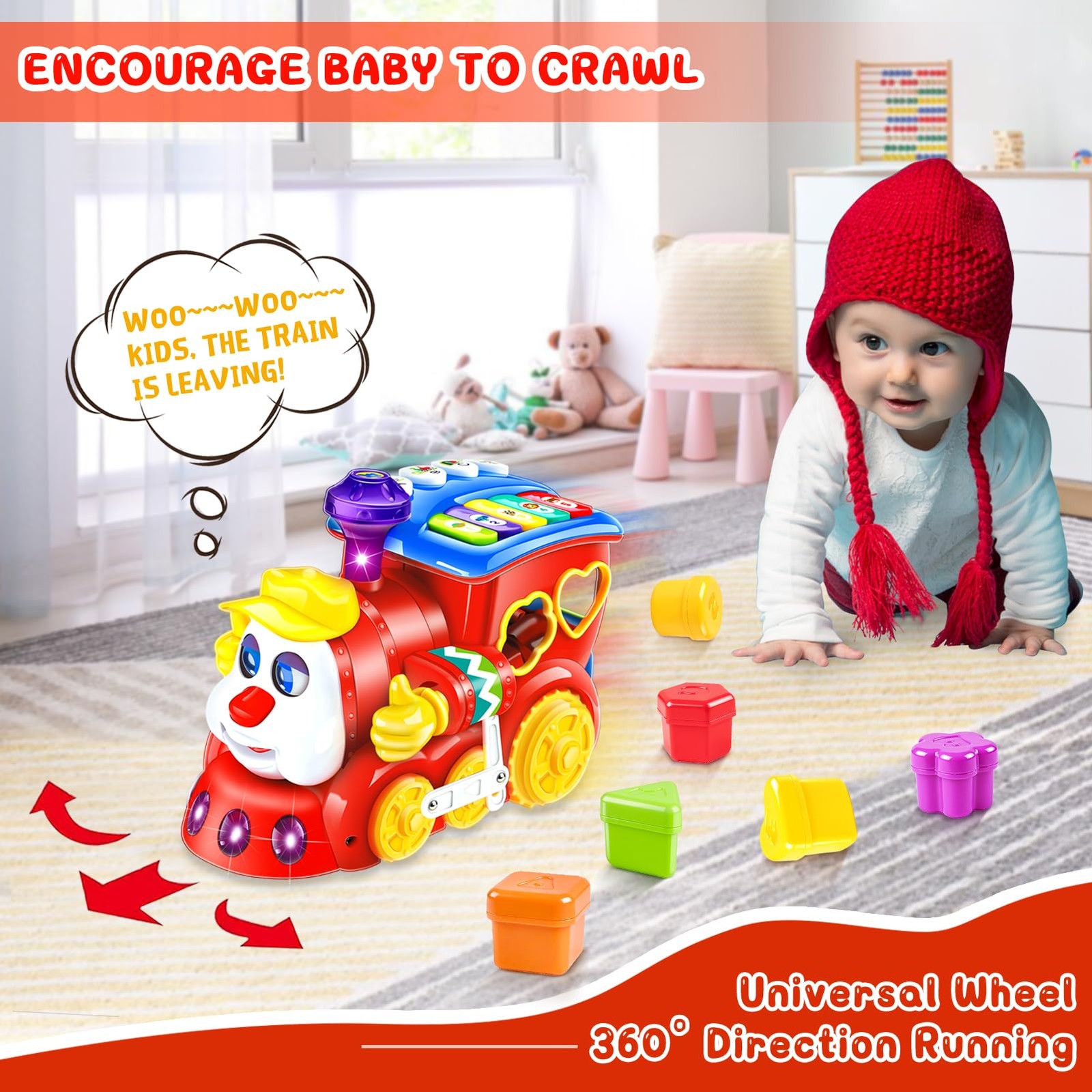 Baby Toys for 1 Year Old Boy Girl Gift Small, Red, Blue, Yellow, Green