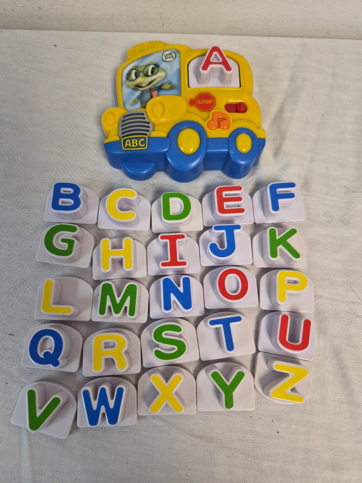 Leap Frog Tads School Bus Fridge Phonics Complete Alphabet 26 Letters Tested EUC