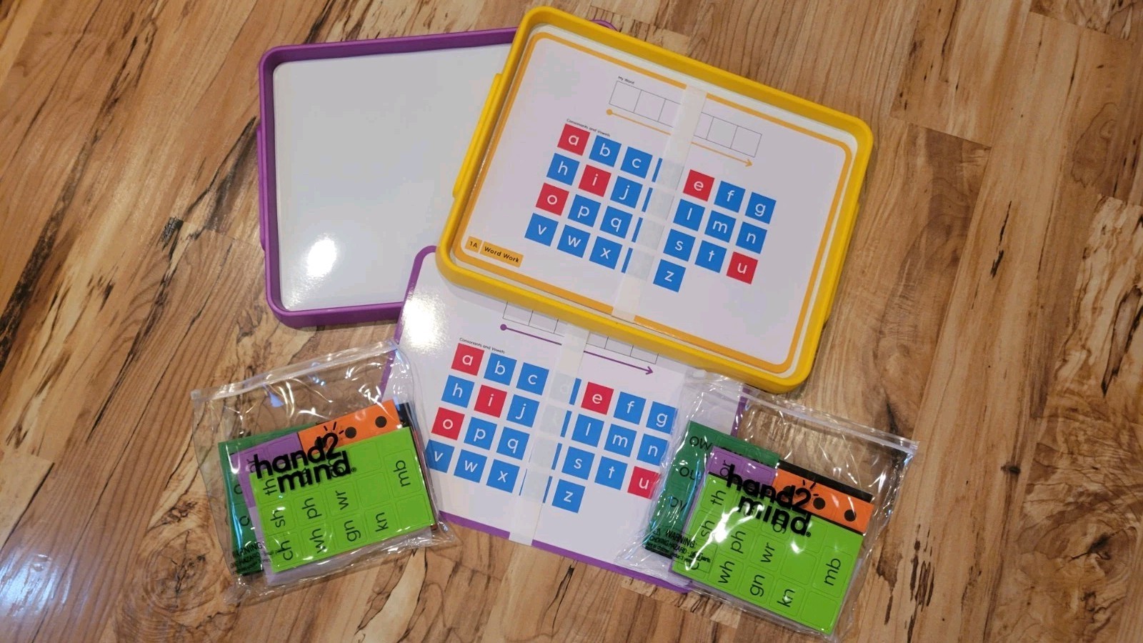 Set Of 2 Hand2Mind Magnetic Word Work Board With Tiles