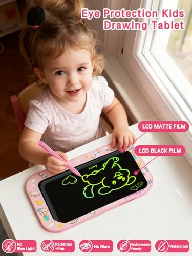 LCD Writing Tablet for Kids, 10 inch Colorful Doodle Board Drawing Pink-10in