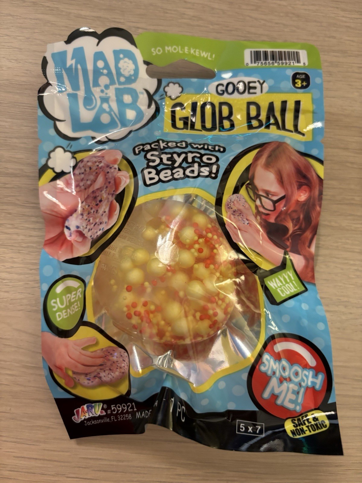 Mad Lab Gooey Glob Ball Tactile Squeeze Toy Styro Beads Squishy Fidget Stress
