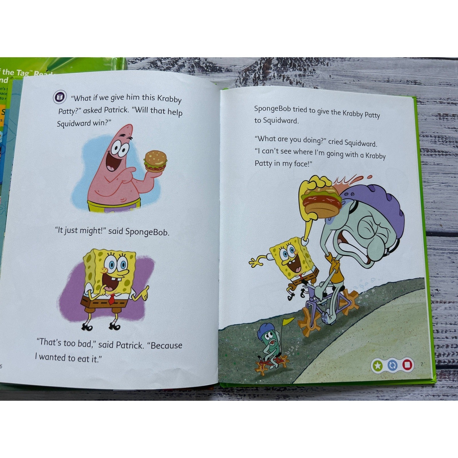 LeapFrog Tag Reading System Books Kids Green Spider-Man SpongeBob Set 2ct