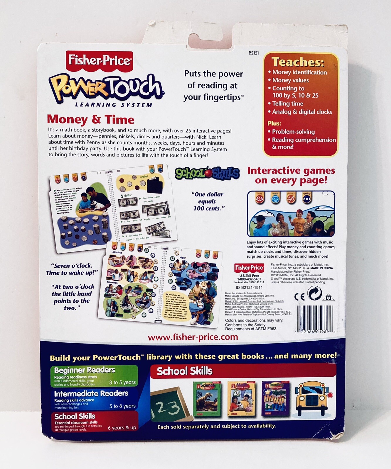 Fisher Price Power Touch – Math – Money & Time – Grade 2 – Book and Cartridge