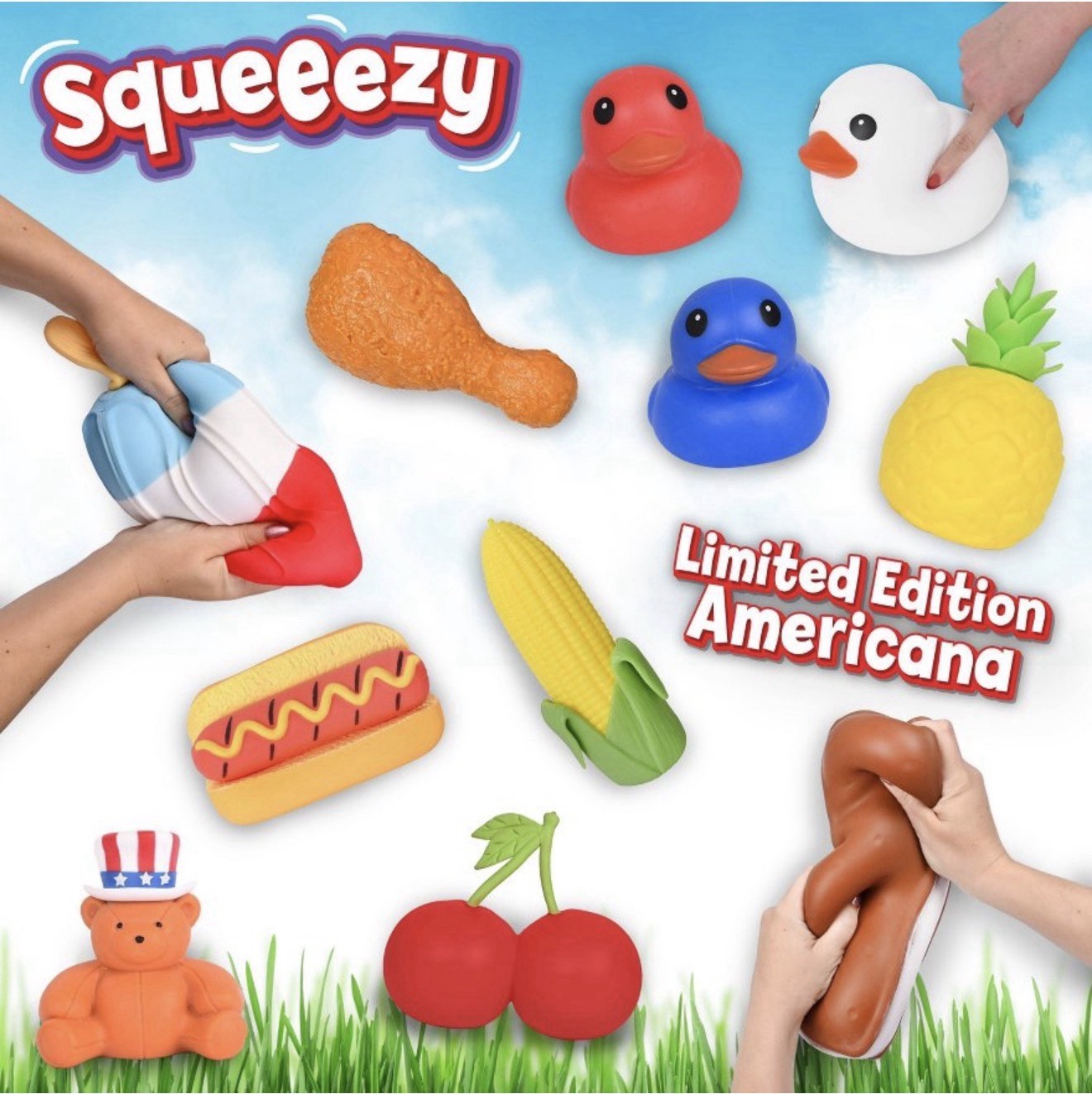 Toymendous Sunny Days Jumbo Hot Dog Squish Viral Summer Squishy Toy New 2026