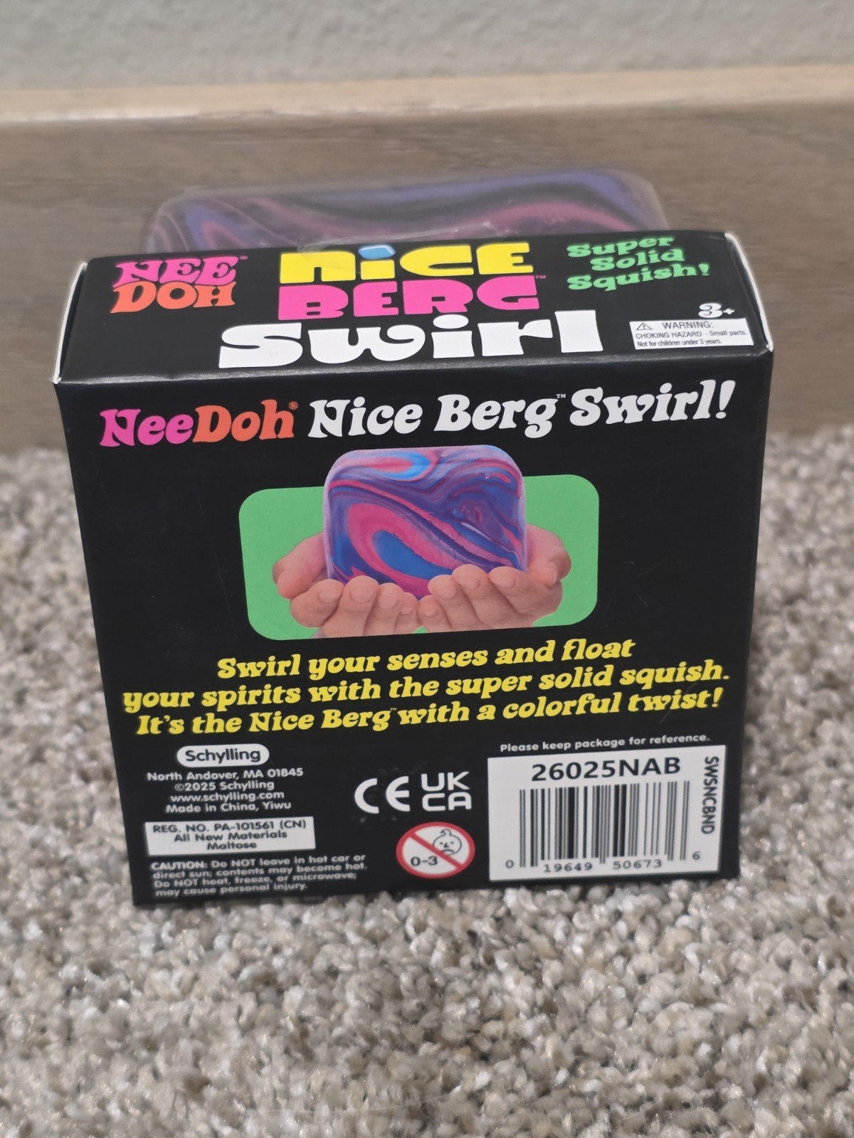 NeeDoh Nice Berg Swirl Nee Doh Squishy Swirl Cube Pink Blue Purple New