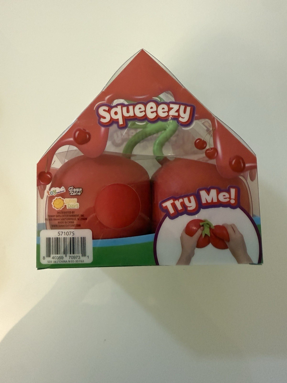 Sunny Days Squeezy Cherry Tactile Squeeze Toy