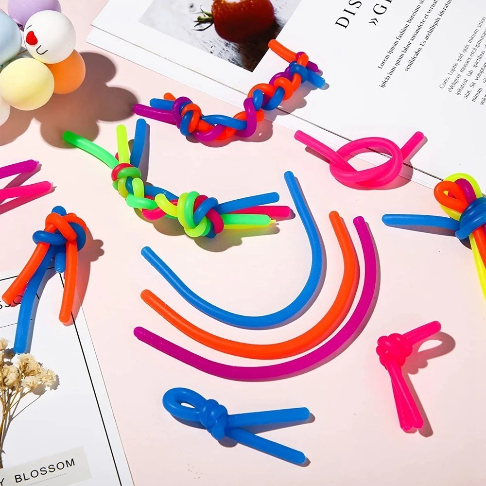 Stretchy Noodle 10 PCS String Fidget Autism ADHD Toy Sensory Stretch Toys USA