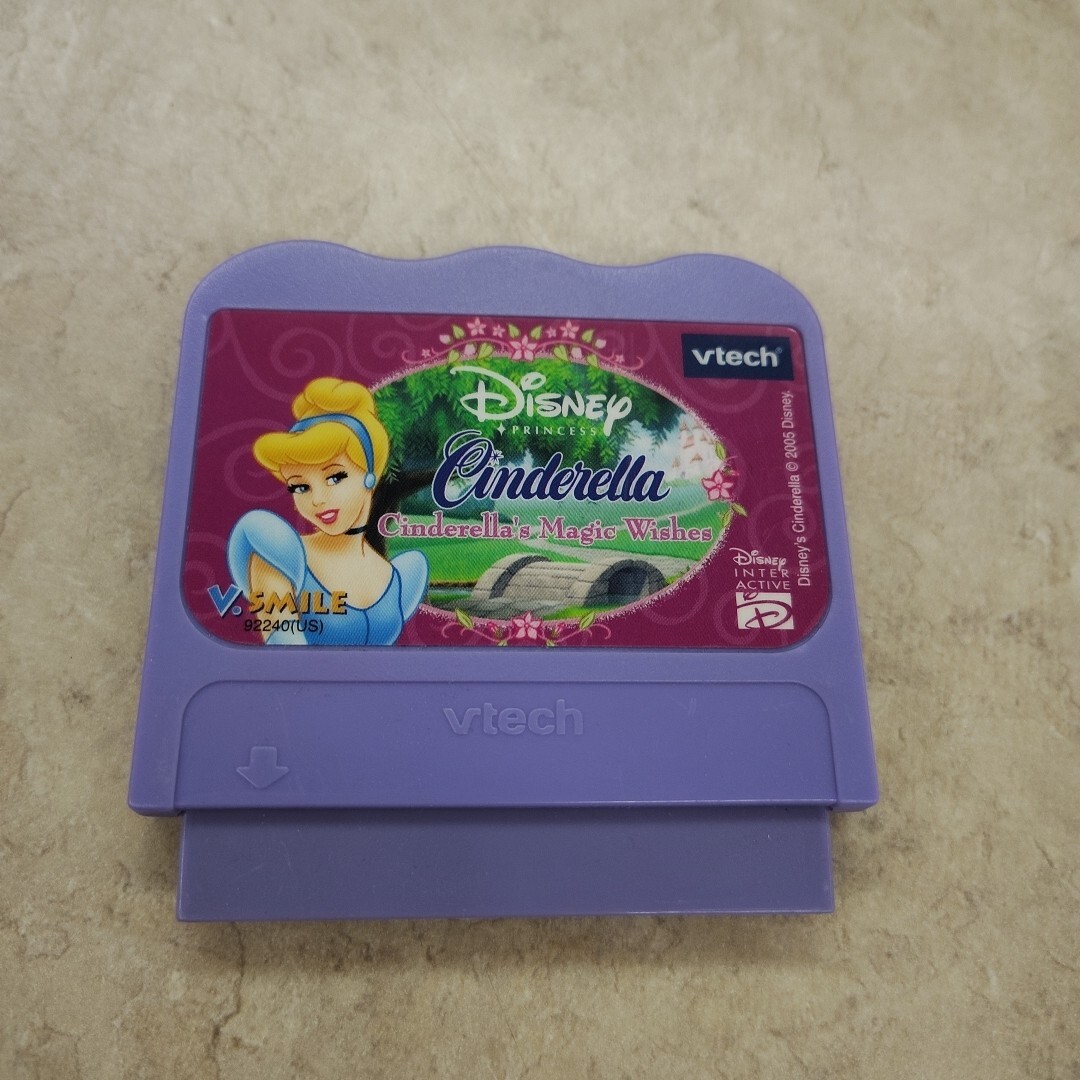 Lot Of 2 VTech V.smile Disney Game Cartridges Cinderella Magic Wishes & Aladdin
