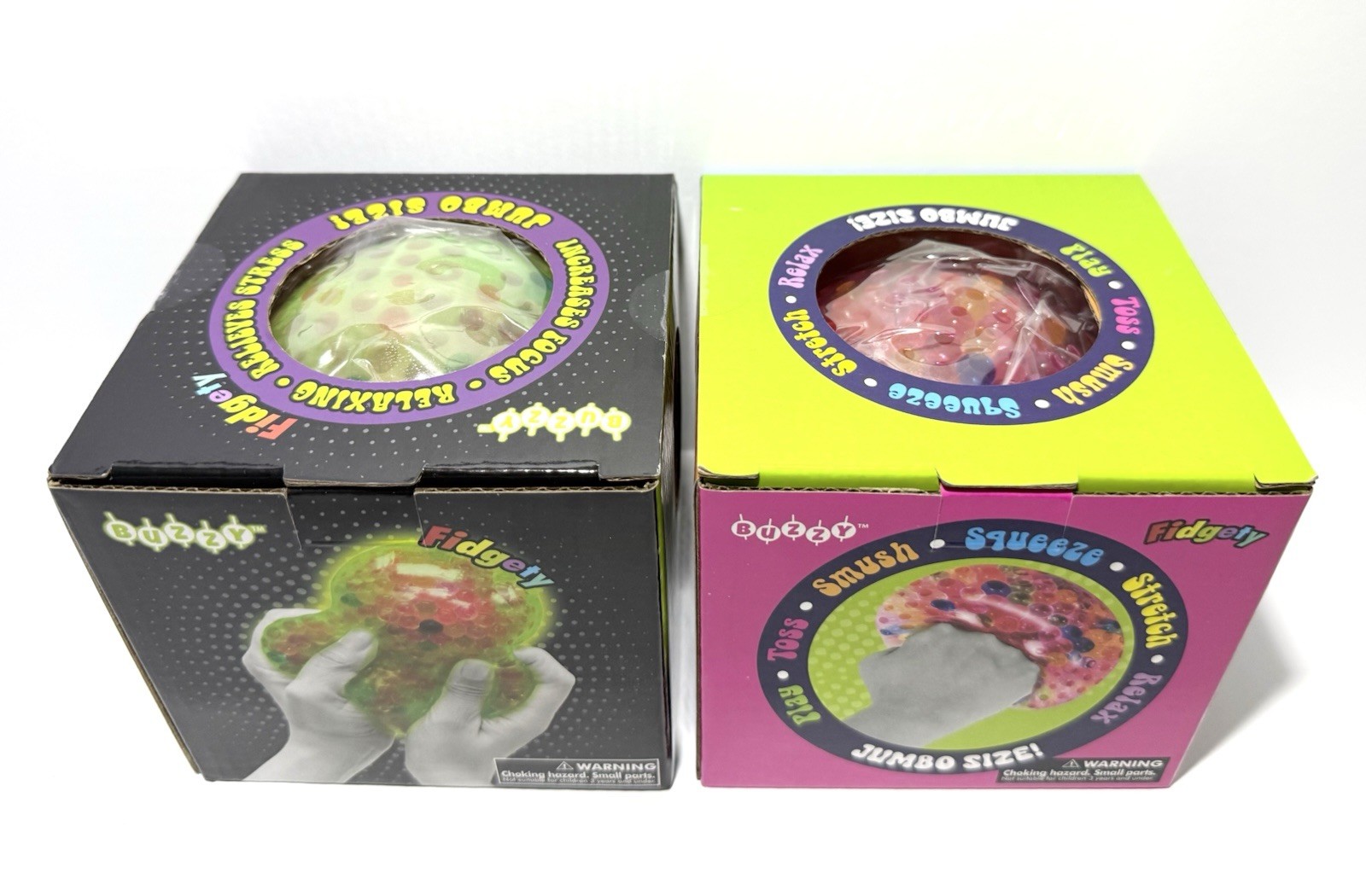 New Mega Jelly Squish Ball & Glow Squishy Ball 4” Viral Sensory Fidget Toy Lot