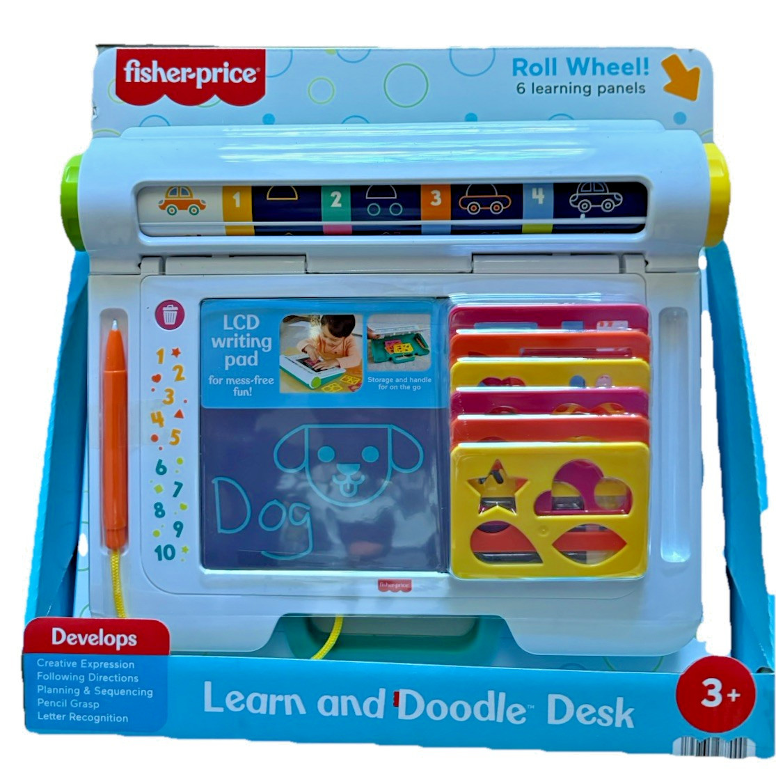 Fisher Price Learn & Doodle Desk Mess-Free Writing Drawing Tablet LCD NEW 3+