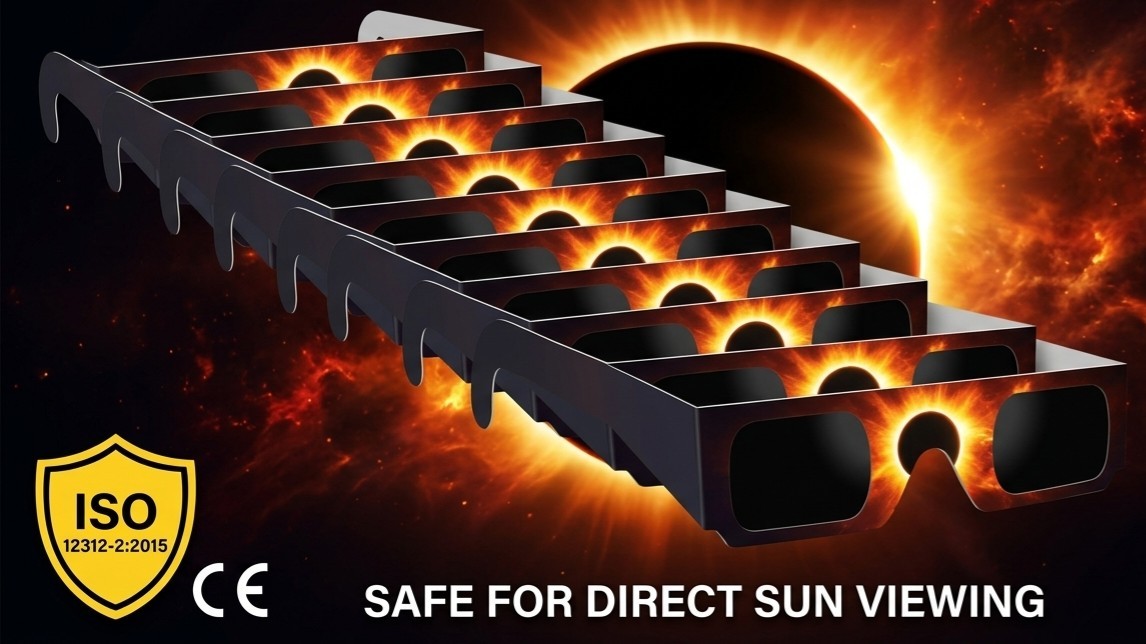 ​10x Solar Eclipse Glasses CE ISO Certified – Safe Sun Viewing UK Aug 12th 2026