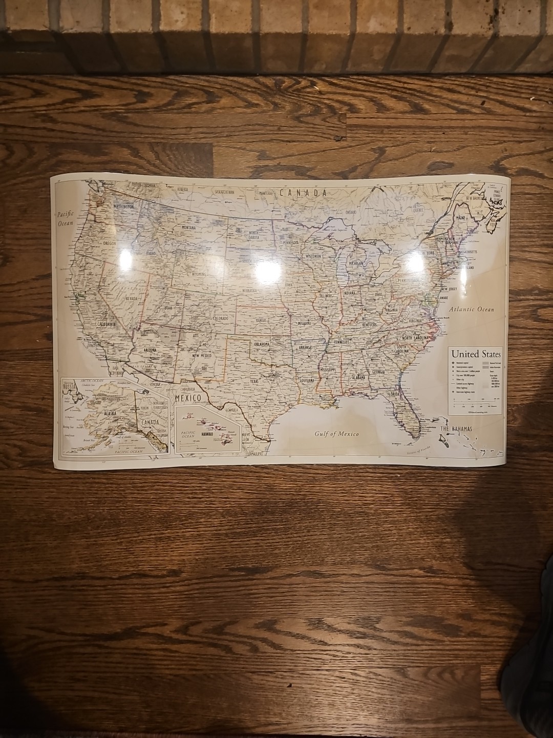 United States Of America Laminated 2 Sided Map 28.75 X 17.75