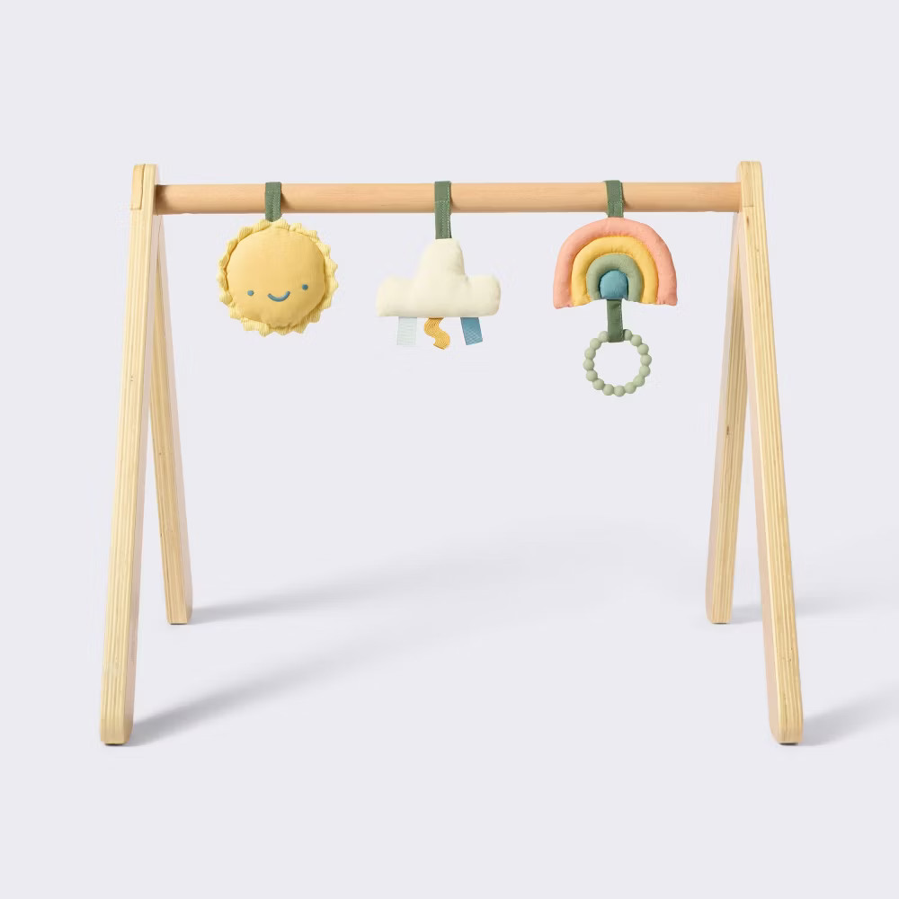 Wood Play Gym + Hanging Toys Set – Cloud Island