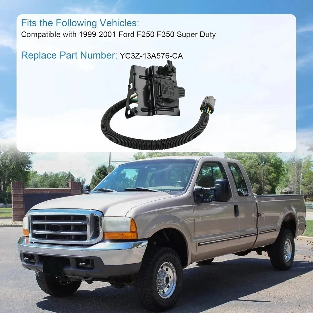 4 & 7 Pin Trailer Tow Wiring Harness Plug Compatible with 1999-2001 Ford F250 F3