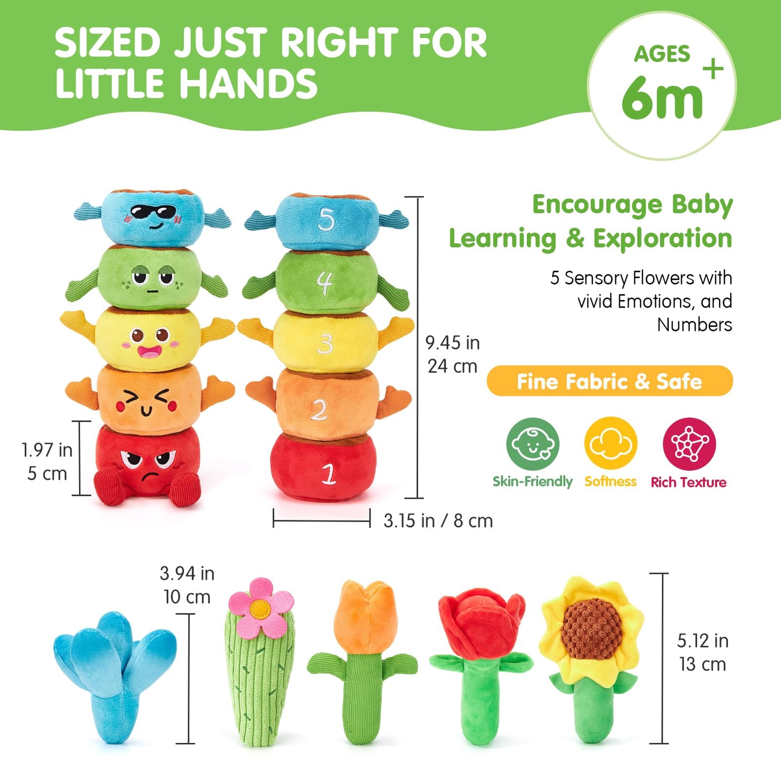 hahaland Montessori Toys for 1 Year Old Boy Girl – 10 in 1 Plant Multicolor