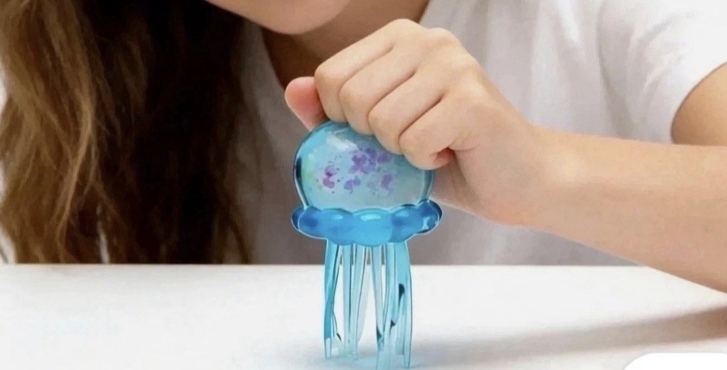Blue Jellyfish Jelly Squish Stress Toy Fidget Squeeze Super Solid Squish