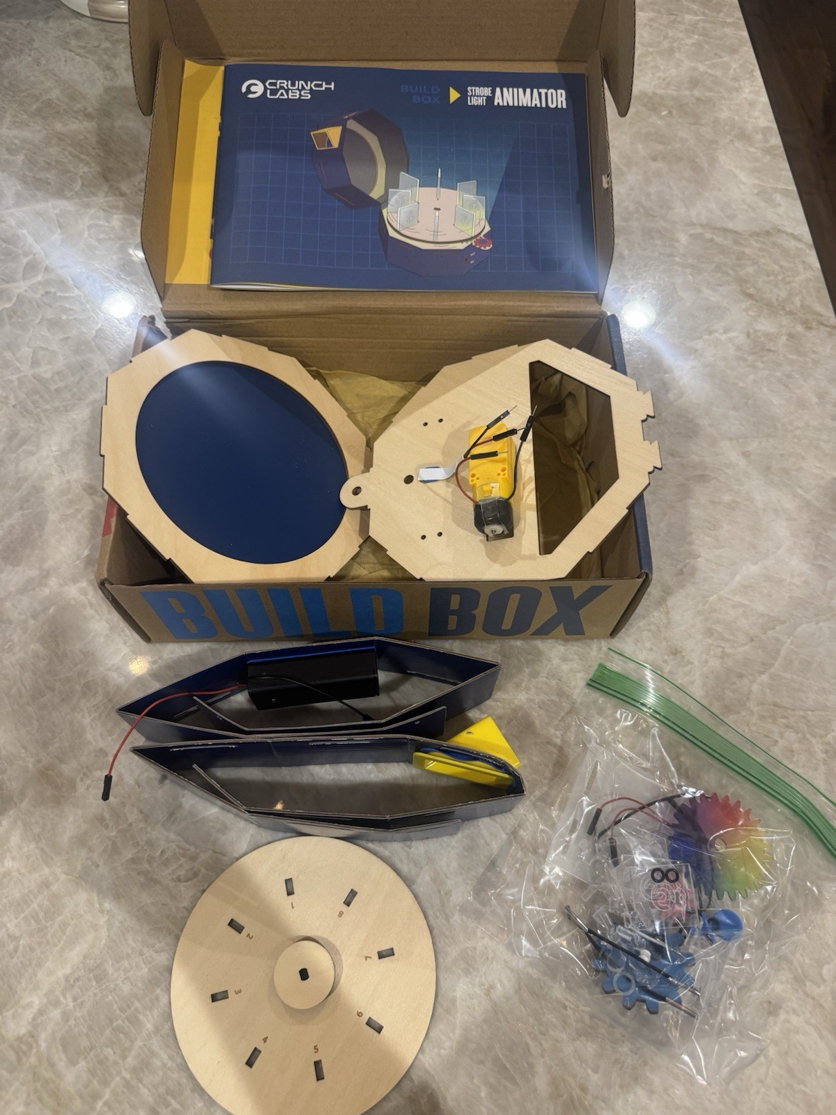 CrunchLabs Build Box Strobe Light Animator STEM Educational Kit by Mark Rober