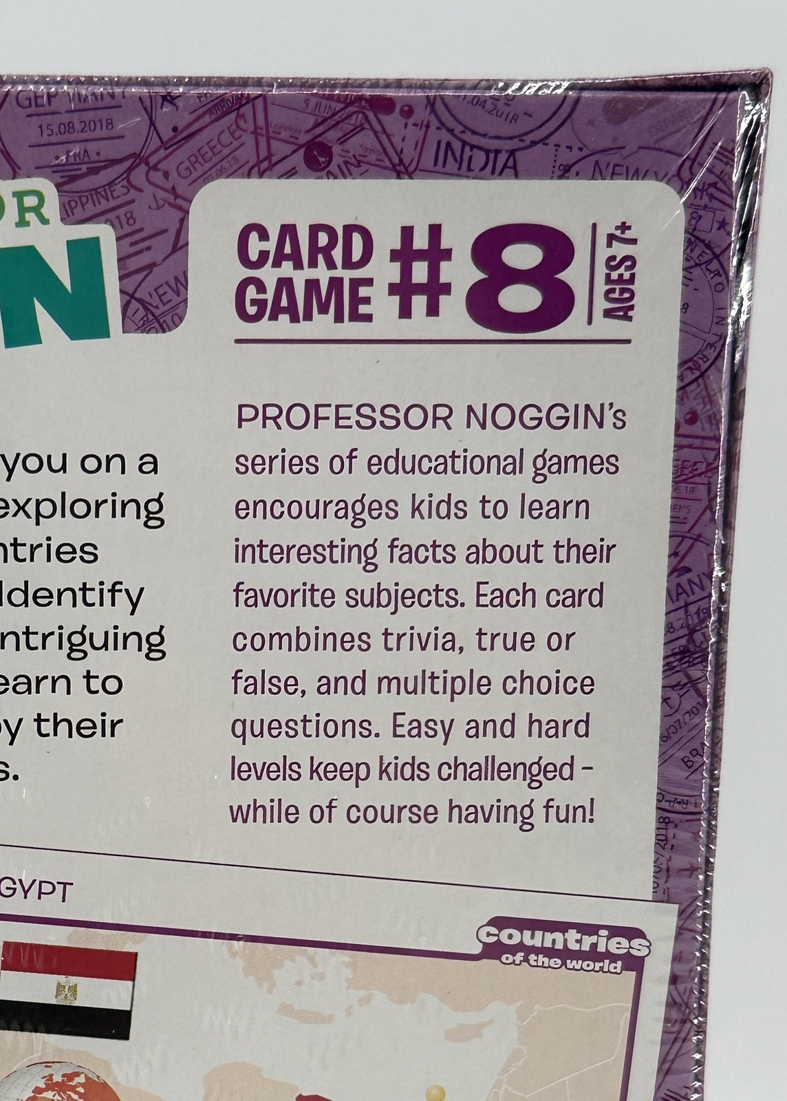 Professor Noggin Educational Home School Card Game #8 Countries of World SEALED