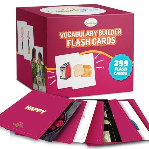 299 Vocabulary Builder Flash Cards – Educational Photo Cards for ESL, Speech The